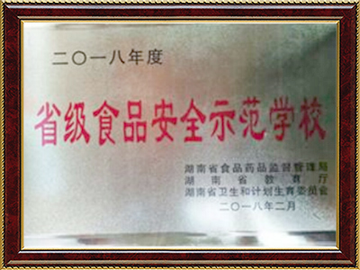 省级食品安全示范学校