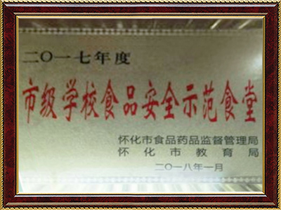 市级学校食品安全示范食堂